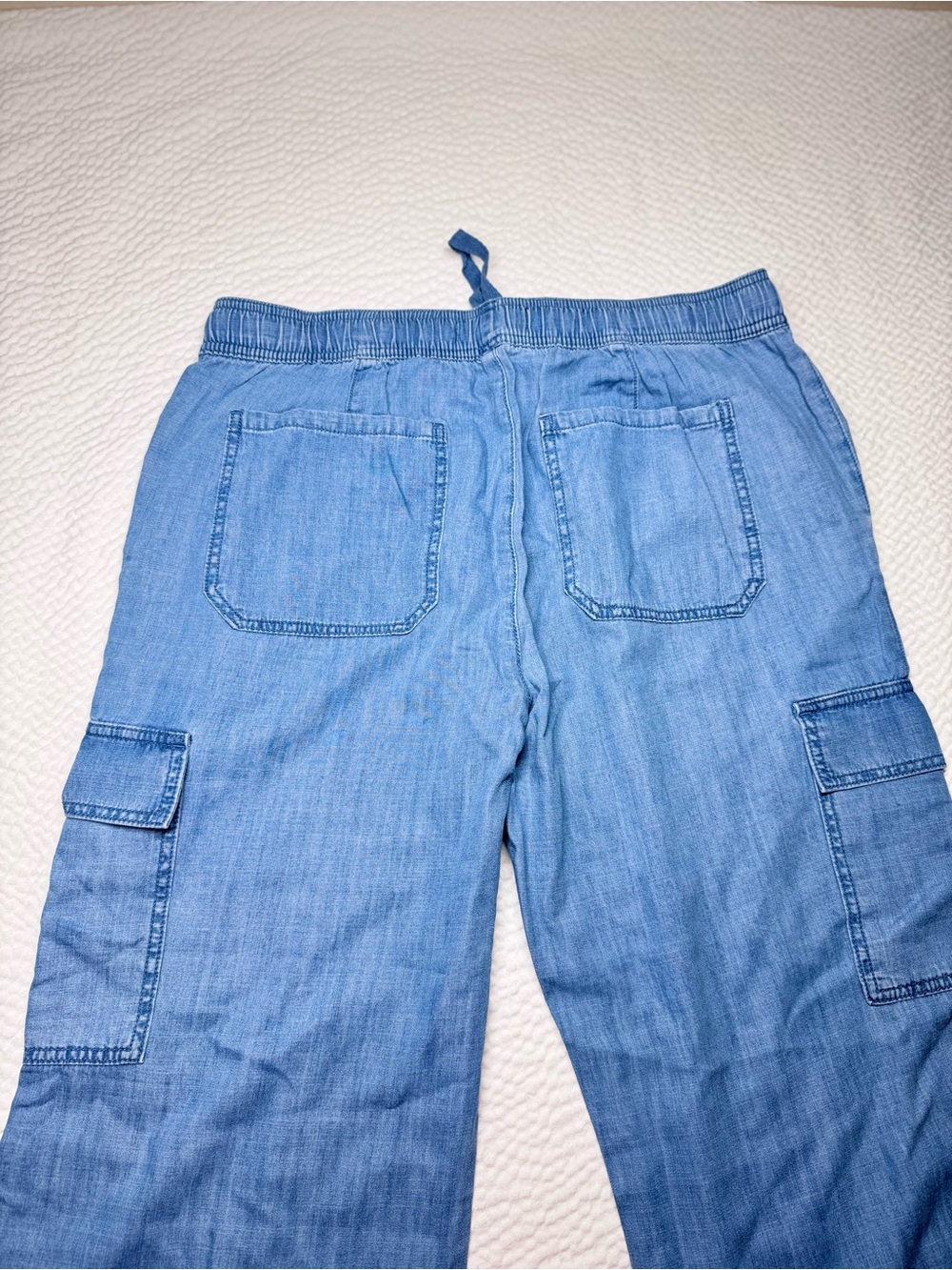 Social Standard by Sanctuary Caravan Cargo Pants XL Coastal Blue Wide Leg Lyocel - Picture 8 of 8